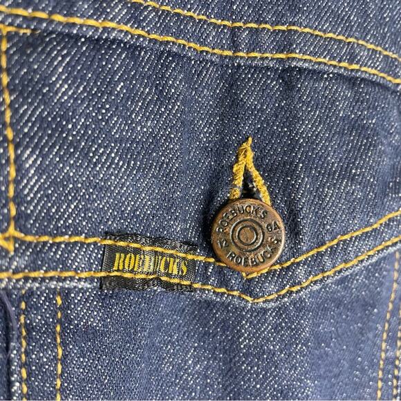 Vintage Jean Jacket Sherpa Sears Roebucks Classic Style Men’s Denim Jacket - Picture 5 of 12